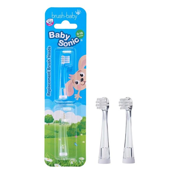 Brush-Baby Certified - Babysonic Replacement Heads for Babysonic Electric Toothbrush (0-18 Month (Pack of 2)