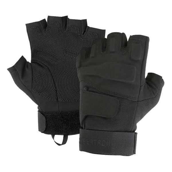 Seibertron Men Or Women XXS to XXL Fingerless/Half Finger Sports Outdoor Tactical Gloves Black M