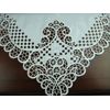 White 51'' Square Embroidered Embroidery Fabric Wedding Tablecloth Table Cover