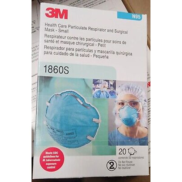 Qty 20 - 3M 1860S Small Health Care Particulate Respirator Surgical Mask N95