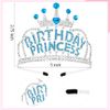 AHONEY 1 Pack Birthday Rhinestone Headband (Blue)