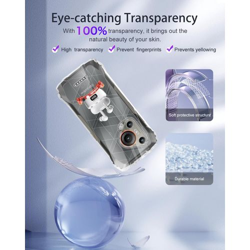 KONXISA Case Cover for Blackview BL7000 AI 5G, Phone Case with Ring Buckles and Lanyards, Premium TPU Material Protective Shell, Protective Cover with Scratch and Drop Resistant, Transparent