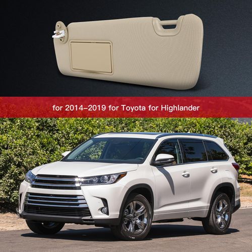 CCIYU Left Driver Side Sun Visor(with Sunroof), Fit for 2014 2015 2016 2017 2018 2019 for Toyota for Highlander, Sun Visor for Car Windshield Replace 74320-0E074-A0 (Beigh)