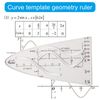 Yuannee Parabolic Stencil,3 PCS Drafting Tool Multifunctional Standard Parabola Ruler Mathematical Template Sewing Ruler Set for Maths Study and Work