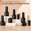 Modelones 8-in-1 Nail Builder Gel, 6 Colors White Brown Builder Gel for Nails, Hard Gel Builder Nail Extension Gel Builder Gel in a Bottle