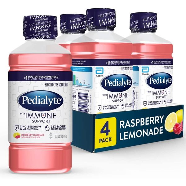 Pedialyte with Immune Support, Raspberry Lemonade, Electrolyte Hydration Drink