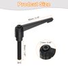 sourcing map 3Pcs M10 x 50mm Adjustable Knobs Handle Male Thread Push Button Ratchet Quick Release Locking Rotating Bolt for Lathe Machinery, Black