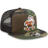 New Era Throwback Cleveland Browns Mesh 9Fifty Snapback Cap Wood