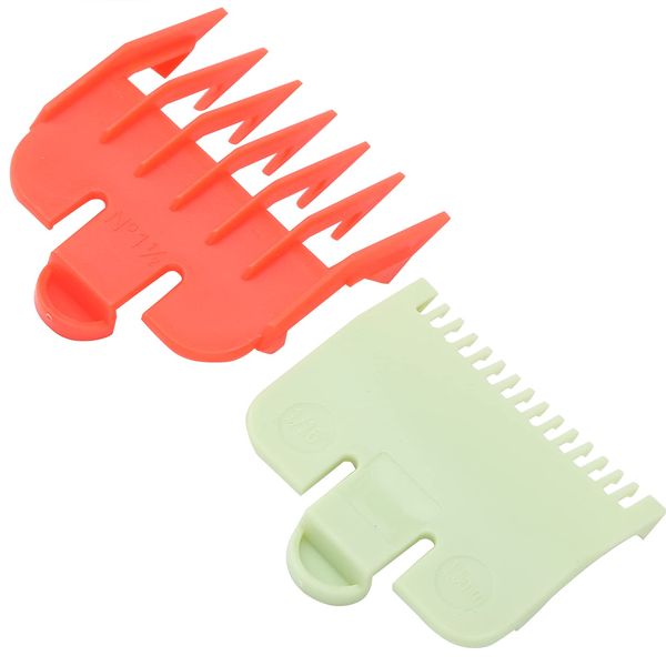 Clipper Guards Cutting Guides, Easy Buckle Easily Position Control Length Humanized Design Attachment Guide Combs Complete Accessories for Barber Shop(Red and green)