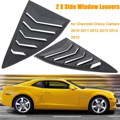 Side Window Louvers Matte Black Compatible with Chevrolet Chevy Camaro 2010 2011 2012 2013 2014 2015 Left Right 2PCS Windshield Sun Shade Cover Lambo Style