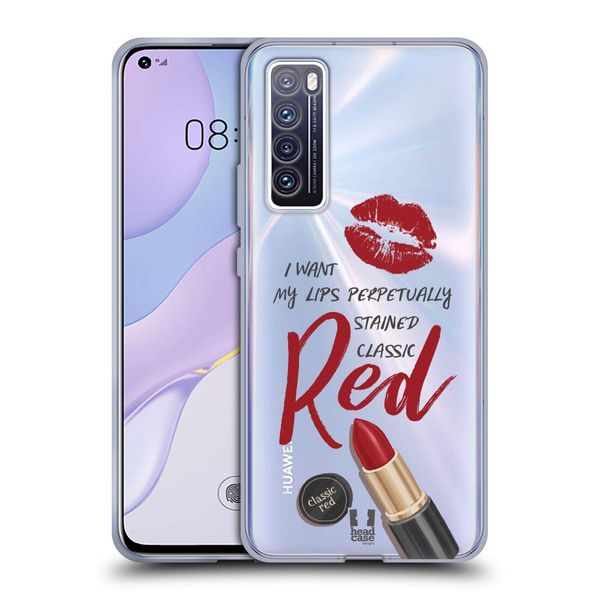 Head Case Designs Red Lipstick Makeup Obsession Soft Gel Case Compatible With Huawei Nova 7 5G