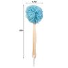 Arswin Loofah Back Scrubber for Shower,Wooden Handle Bath Sponge Lufa Shower Brush, Soft Nylon Mesh Back Cleaner Washer, Body Brush for Women&Kids Bathroom Shower Accessories (Blue)