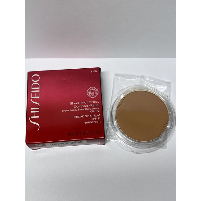 Shiseido Sheer & Perfect Compact Refill Very Deep Ivory I100 NIB Spf21