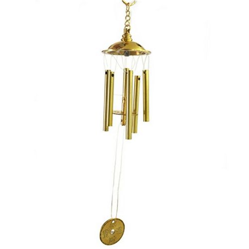 Feng Shui Brass 6 Rod Wind Chimes Wind Chimes Good Luck 福運 鎮宅 fuckload of Sun Canopy Brass Amulet J2004