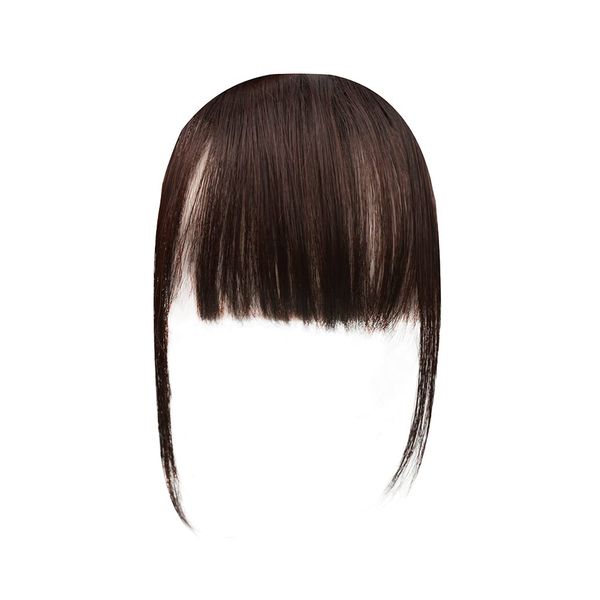 1 Piece Bangs Wig, Air Sensation, Bangs Extensions, Natural Wig, Clip Included, Heat Resistant Fiber Extensions (Dark Brown)