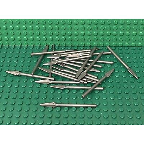 Lego 25 Pieces Flat Silver Pike / Spear,Flat End / Castle Mini Figures Weapon