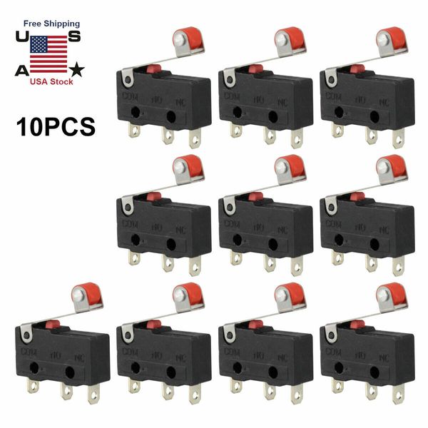 10Pcs KW12-3 Micro Roller Lever Arm Normally Open Close Limit Switch Microswitch