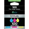 Lexmark No.100 Combo Pack Ink Cartridge - Cyan/Magenta/Yellow