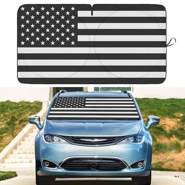 For Chrysler US Flag Car Windshield Sun Shade UV Block Foldable Shield Cover