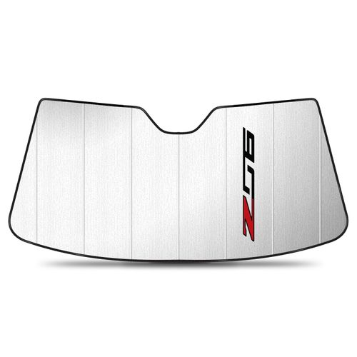 iPick Image for Chevrolet Corvette C7 Z06 Logo 2014 to 2019 Custom Fit Silver Folding Windshield Sunshade