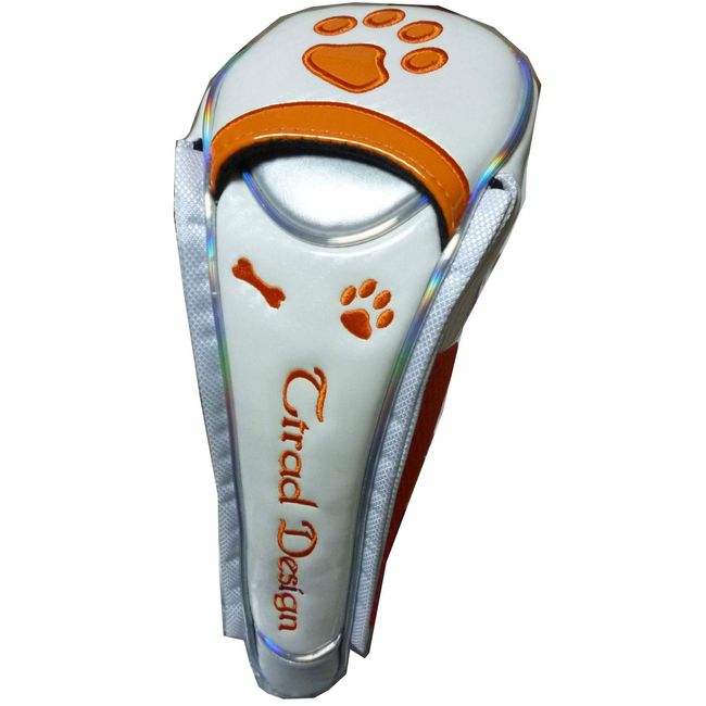 Golf Head Cover for Utility Paw Magnetic (White/Orange, Utility for)