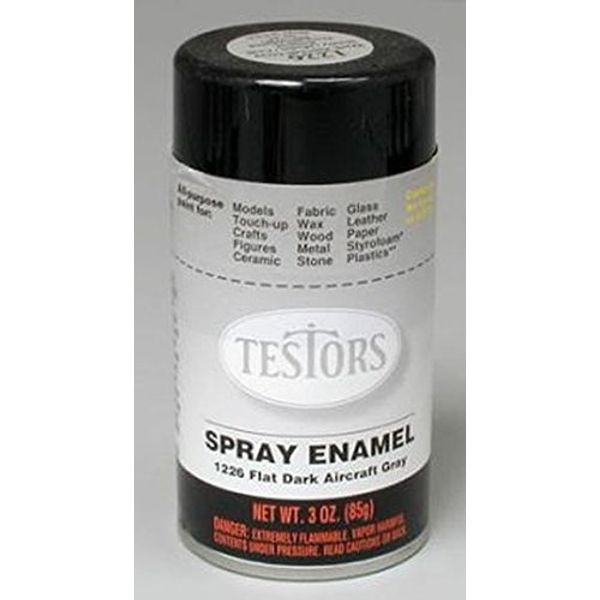 Testor Corp. Flat Dark Aircraft Grey Enamel Paint 3oz Spray Can