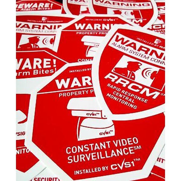 Protect Home Alarm Security Camera Warning Stickers & Dog Decals See Store