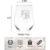Boxer themed dog stemless wine glass, 17 oz.