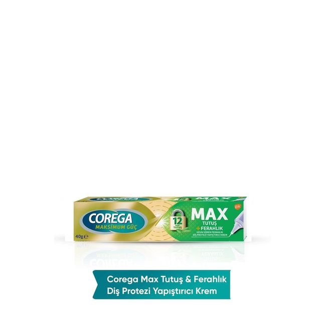 Corega Max Tutuş & Ferahlık Diş Protezi Yapıştırıcı Krem 40 g