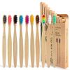 SWKJ Bamboo Toothbrushes with Soft Bristles,10 Packs of Organic Natural Adult Kids Bamboo Soft Toothbrush, Eco-Friendly and Plastic Free Packaging for Family, Travel(Multicolor)