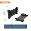 Tecmojo 2U Server Rack Depth Extender - 6in/15.24cm, Black Steel, Rack Mount, Compatible with Server, Networking, Telecom & AV Equipment