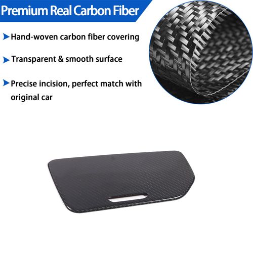 Real Carbon Fiber Water Cup Holder Panel Trim Cover Compatible with Chevrolet Corvette C8 2020-2024, Armrest Storage Box Panel Cover Accessories,1PCS
