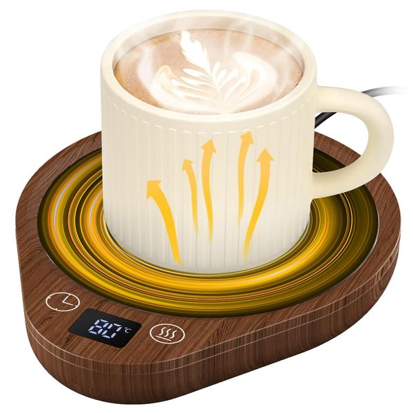 CEROBEAR DS1 Cup Warmer, 5.1 inches (13 cm) Wide Heating Surface, Max 176°F (80°C), Coffee Thermal Coaster, 3 Tier Temperature Settings, 112°F (55°C), 65°C, 80°C, 2-12H Automatic Power Off, Silent,