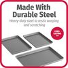 GoodCook Everyday Nonstick Baking Sheet Set, 3 Pack Includes One Small, Medium & Large Pan Carbon Steel Construction Cookie Sheet Bakeware Set, Gray