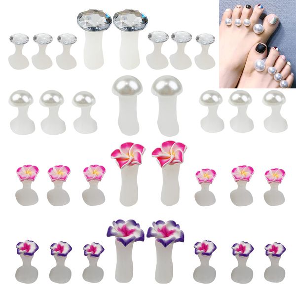 Purple Flower Toe Separators for Nail Polish, 4 Set Toe Spacers for Feet Apply Nail Polish During Pedicure