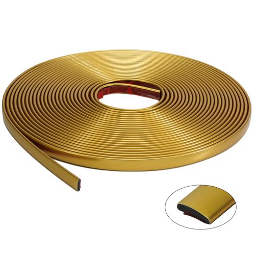 JSIWOTH 9.8 Ft Peel and Stick Trim, Matte Gold Molding Trim Waterproof for Wall, Baseboard, Edges, Borders, Window Frames, Backsplash Tiles, Flexible and Self Adhesive Trim