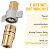1 Inch NPT Wet Line Wing Nut Hydraulic Quick Disconnect Coupler / Coupling Set