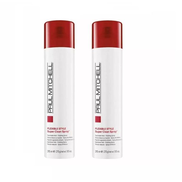 (2 PACK) Paul Mitchell Super Clean Aerosol Finishing Spray 9.5oz