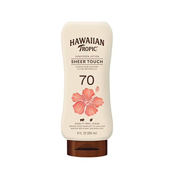 Hawaiian Tropic Sheer Touch Lotion Sunscreen SPF 70, 8oz | Hawaiian Tropic Sunscreen SPF 70, High SPF Sunscreen, Oxybenzone Free Sunscreen, Moisturizing Sunscreen, Body Sunscreen SPF 70, 8oz