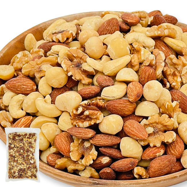 EBLIM Mixed Nuts, 4 Types, Salt-free, 2.2 lbs (1 kg), For Best Hotels in Japan, Almonds, Walnuts, Cashew Nuts, Macadamia, Zipper Included, Additive-free, Snacks, Far Infrared Roasting, Freshly Roasted, No Processed Oil