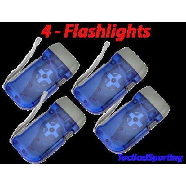 4 Pack Flashlight 3-LED Dynamo Rechargeable Camping Emergency Survival