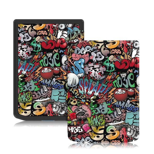 TOPCASE Magnetic Slim Case Compatible with Pocket Book Verse/Verse pro 6 inch Cover with Auto Sleep/Wake Function,Graffiti