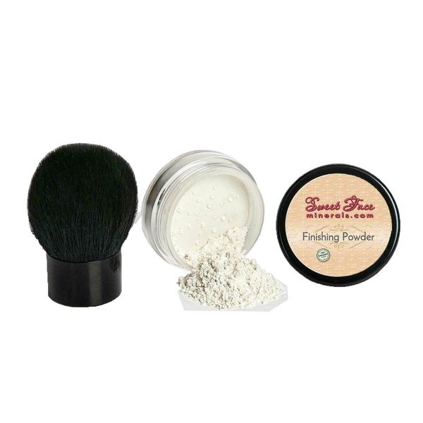 FINISHING POWDER with KABUKI BRUSH Mineral Makeup Setting Illuminating Bare Face