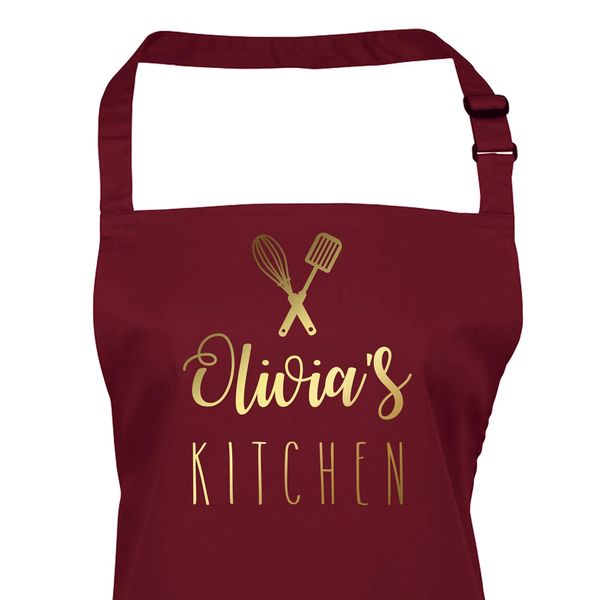 Personalised Name Kitchen Apron with Pockets Gift For Her Mum Mummy Woman Grilling Cooking Baking BBQ Women Aprons