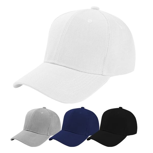 Aomig Basecap Unisex, Freizeit Baseball Cap Herren und Damen, Einstellbare Kappe mit Schirm, Sonnenschutz Baseballkappe für Outdoor Running Tennis Golf Reisen (Weiss)