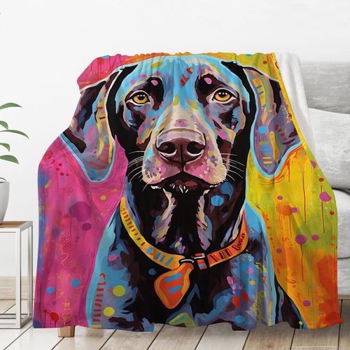 ALIFAFA German Shorthaired Pointer Gifts for Men Women, German Shorthairs Blanket, German Shorthaired Pointer Lovers Gifts, Funny German Shorthaired Pointer Decor, Colorful Splash Art,60"x50"