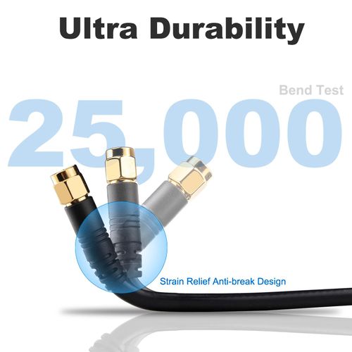 YOTENKO N Male to SMA Male Cable 50FT, SMA to N Cable RG58 Coaxial Cable, 50 Ohm Low Loss L200 Coaxial Cable (LMR200 Equivalent) - Flexible & Durable