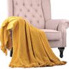 Decorative Fringe Throw Blanket for Couch Bed Sofa Soft Texture Knitted Blanket