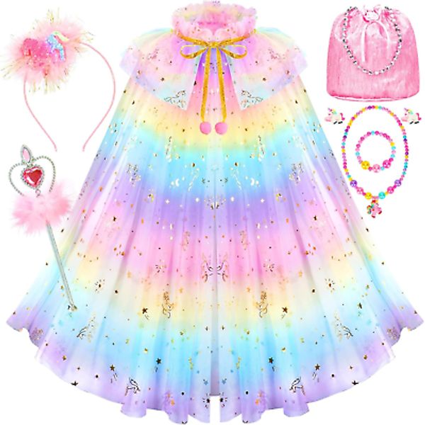 Toddler Dress up Toys Princess Dress up Cape Gift Set Princess Dress up Clothes