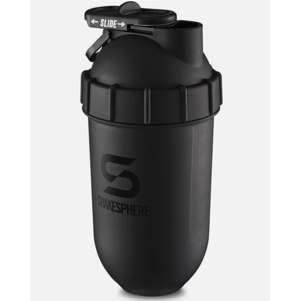 SHAKESPHERE Protein Shaker Bottle Smoothie Cup with ClearWindow Matte Black,24oz